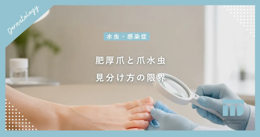 【肥厚爪と爪水虫の見分け方】分厚い爪の原因はカビか加齢か？自己判断の危険性